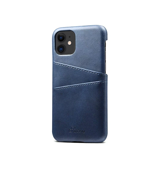 iPhone 11 | iPhone 11 - NX Design™ Læder Cover M. Kortholder - Blå - DELUXECOVERS.DK