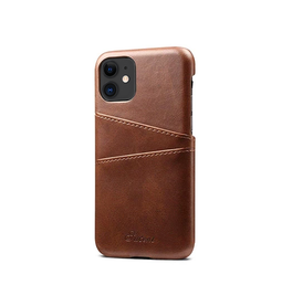 iPhone 11 | iPhone 11 - NX Design™ Læder Cover M. Kortholder - Brun - DELUXECOVERS.DK