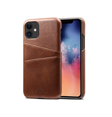 iPhone 11 | iPhone 11 - NX Design™ Læder Cover M. Kortholder - Brun - DELUXECOVERS.DK