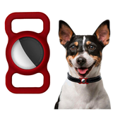 Airtag | Apple AirTag 1/2 Holder til Kæledyrshalsbånd (Hund/Kat) – Silikone - Bordeauxrød - DELUXECOVERS.DK