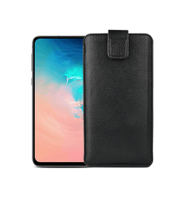 Samsung Galaxy S10e | Samsung Galaxy S10e - Verona Læder Sleeve M. Lukning - Black Onyx - DELUXECOVERS.DK