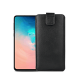 Samsung Galaxy S10+ | Samsung Galaxy S10+ (Plus) - Verona Læder Sleeve M. Lukning - Black Onyx - DELUXECOVERS.DK