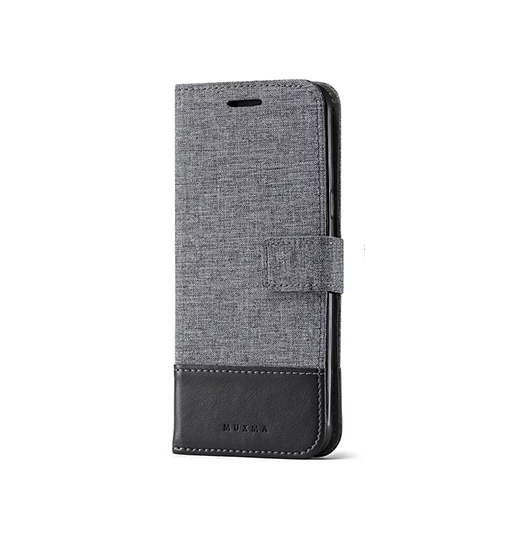 Samsung Galaxy S9+ | Samsung Galaxy S9+ (Plus) - Muxma Premium Flip Stof Etui - Sort - DELUXECOVERS.DK
