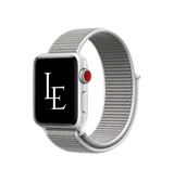 Apple Watch 42-49mm | Apple Watch (42/44/SE/45/46/49mm) - L'Empiri™ Nylon Velcro Rem - Sølv - DELUXECOVERS.DK