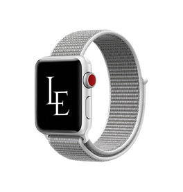 Apple Watch 42-49mm | Apple Watch (42/44/SE/45/46/49mm) - L'Empiri™ Nylon Velcro Rem - Sølv - DELUXECOVERS.DK