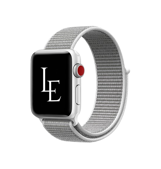 Apple Watch 42-49mm | Apple Watch (42/44/SE/45/46/49mm) - L'Empiri™ Nylon Velcro Rem - Sølv - DELUXECOVERS.DK