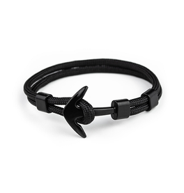 Anker Armbånd | Deluxe™ - Nylon Anker Armbånd - Onesize - Sort - DELUXECOVERS.DK