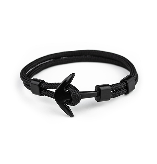 Anker Armbånd | Deluxe™ - Nylon Anker Armbånd - Onesize - Sort - DELUXECOVERS.DK