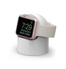 Apple Watch Opladere & Standere | Apple Watch - Night Stand Oplader Stander - Hvid - DELUXECOVERS.DK
