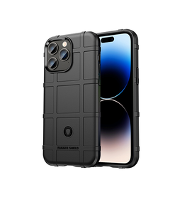 iPhone 14 Pro Max | iPhone 14 Pro Max - RUGGED SHIELD™ Stødsikkert Håndværker Cover - Sort - DELUXECOVERS.DK