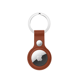 Airtag | Apple AirTag 1/2 Retro Diary™ Vegan Læder Keychain / Nøglering - Brun - DELUXECOVERS.DK