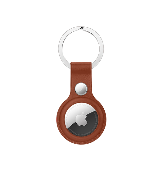 Airtag | Apple AirTag 1/2 Retro Diary™ Vegan Læder Keychain / Nøglering - Brun - DELUXECOVERS.DK