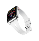 Apple Watch 38-42mm | Apple Watch (38/40/SE/41/42mm) - Deluxe™ V-Shape Læder Rem - Hvid - DELUXECOVERS.DK