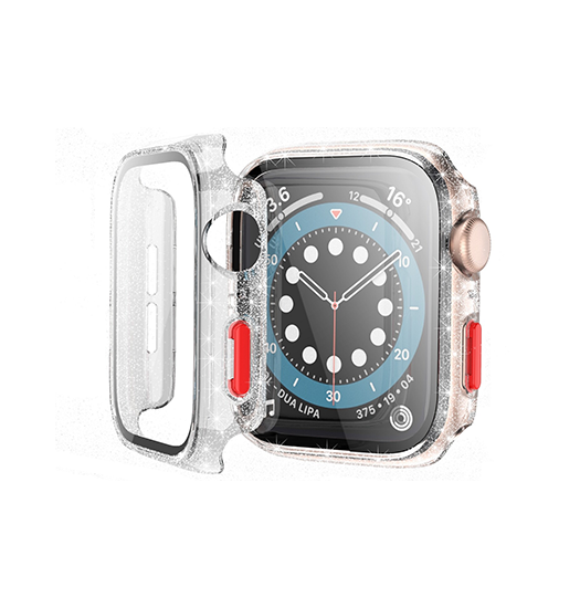 Apple Watch Cover | Apple Watch (38/40/42/44mm) - NX 360° Glitter Cover - Sølv - DELUXECOVERS.DK