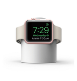 Apple Watch Opladere & Standere | Apple Watch - Night Stand Oplader Stander - Hvid - DELUXECOVERS.DK