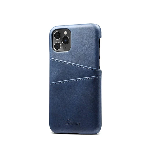 iPhone 11 Pro | iPhone 11 Pro - NX Design™ Læder Cover M. Kortholder - Blå - DELUXECOVERS.DK