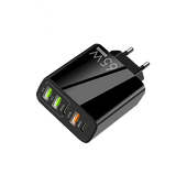 Vægoplader | 65W USB-C PD vægoplader + QC 3.0 (multiport) - Sort - DELUXECOVERS.DK