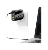 Vægoplader | 65W USB-C PD vægoplader + QC 3.0 (multiport) - Sort - DELUXECOVERS.DK