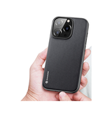 iPhone 14 Pro | iPhone 14 Pro - DUX DUCIS® Luxe Cover - Tekstil Design - Sort - DELUXECOVERS.DK