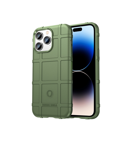 iPhone 14 Pro Max | iPhone 14 Pro Max - RUGGED SHIELD™ Stødsikkert Håndværker Cover - Grøn - DELUXECOVERS.DK