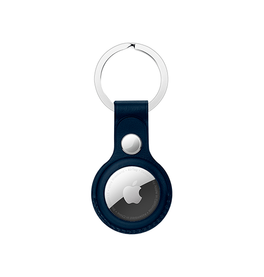 Airtag | Apple AirTag 1/2 Retro Diary™ Vegan Læder Keychain / Nøglering - Navy - DELUXECOVERS.DK