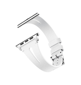Apple Watch 38-42mm | Apple Watch (38/40/SE/41/42mm) - Deluxe™ V-Shape Læder Rem - Hvid - DELUXECOVERS.DK