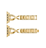 Apple Watch 42-49mm | Apple Watch (42/44/SE/45/46/49mm) - Diamant Stål Dame Urrem - Guld - DELUXECOVERS.DK