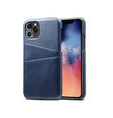 iPhone 11 Pro | iPhone 11 Pro - NX Design™ Læder Cover M. Kortholder - Blå - DELUXECOVERS.DK