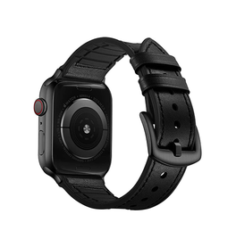 Apple Watch 42-49mm | Apple Watch (42/44/SE/45/46/49mm) - Milano Vegan Læder Rem - Sort - DELUXECOVERS.DK