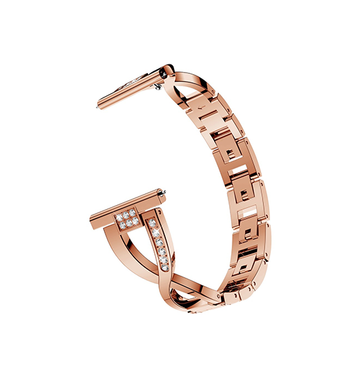 Samsung Galaxy Watch 4 | Samsung Galaxy Watch 4 -  Diamant Rustfrit Stål Dame Urrem - Roseguld - DELUXECOVERS.DK