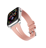 Apple Watch 42-49mm | Apple Watch (42/44/SE/45/46/49mm) - Deluxe™ V-Shape Læder Rem - Pink - DELUXECOVERS.DK