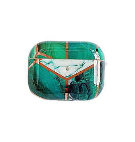 Airpods Pro 2 | AirPods Pro (1/2 Gen) | Chania™ Marmor Beskyttelse Cover - Emerald - DELUXECOVERS.DK