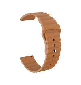 Urremme 22mm | 22mm - Valence™ Wave Silikone Rem - Brun - DELUXECOVERS.DK