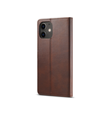 iPhone 12 Mini | iPhone 12 Mini - LC.IMEEKE™ Læder Cover M. Kortholder - Brun - DELUXECOVERS.DK