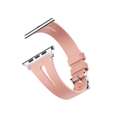 Apple Watch 38-42mm | Apple Watch (38/40/SE/41/42mm) - Deluxe™ V-Shape Læder Rem - Pink - DELUXECOVERS.DK