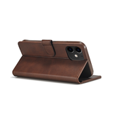 iPhone 12 Mini | iPhone 12 Mini - LC.IMEEKE™ Læder Cover M. Kortholder - Brun - DELUXECOVERS.DK