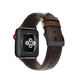 Apple Watch 38-42mm | Apple Watch (38/40/SE/41/42mm) - ICECASE™ Retro Ægte Læder Urrem - Brun - DELUXECOVERS.DK