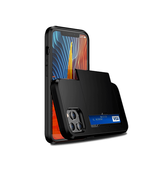 iPhone 13 Pro Max | iPhone 13 Pro Max - Deluxe™ Håndværker Cover M. Kortholder - Sort - DELUXECOVERS.DK