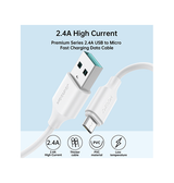 Kabel USB-A til Micro-USB | JOYROOM™ | USB-A til Micro-USB Oplade/Data Kabel - 1M - DELUXECOVERS.DK
