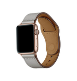 Apple Watch 38-42mm | Apple Watch (38/40/SE/41/42mm) - FINESSE Ægte Læder Rem - Grå - DELUXECOVERS.DK