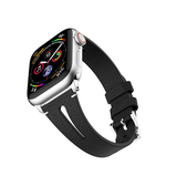 Apple Watch 42-49mm | Apple Watch (42/44/SE/45/46/49mm) - Deluxe™ V-Shape Læder Rem - Sort - DELUXECOVERS.DK