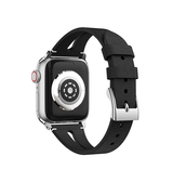 Apple Watch 42-49mm | Apple Watch (42/44/SE/45/46/49mm) - Deluxe™ V-Shape Læder Rem - Sort - DELUXECOVERS.DK