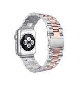 Apple Watch 38-42mm | Apple Watch (38/40/SE/41/42mm) - CNC Pro Rustfrit Stål Rem - Sølv/Rose - DELUXECOVERS.DK