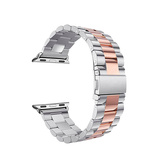 Apple Watch 38-42mm | Apple Watch (38/40/SE/41/42mm) - CNC Pro Rustfrit Stål Rem - Sølv/Rose - DELUXECOVERS.DK
