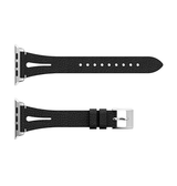 Apple Watch 38-42mm | Apple Watch (38/40/SE/41/42mm) - Deluxe™ V-Shape Læder Rem - Sort - DELUXECOVERS.DK