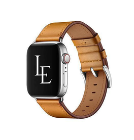 Apple Watch 42-49mm | Apple Watch (42/44/SE/45/46/49mm) - L'Empiri™ Verona Ægte Læder Rem - Hellbraun - DELUXECOVERS.DK
