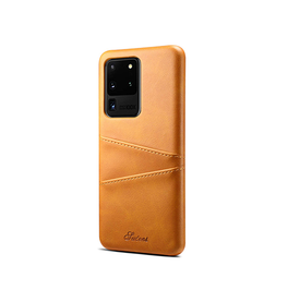 Samsung Galaxy S20 | Samsung Galaxy S20 - NX Design Læder Bagcover - Lysebrun - DELUXECOVERS.DK