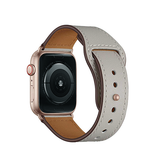 Apple Watch 38-42mm | Apple Watch (38/40/SE/41/42mm) - FINESSE Ægte Læder Rem - Grå - DELUXECOVERS.DK