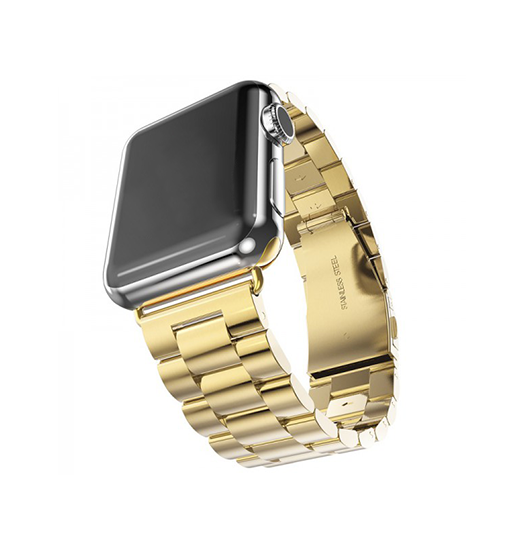 Apple Watch 42-49mm | Apple Watch (42/44/SE/45/46/49mm) - CNC Pro Rustfrit Stål Rem - Guld - DELUXECOVERS.DK