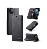 iPhone 12 Mini | iPhone 12 Mini - CaseMe™ Noble plånboksfodral i läder - Svart - DELUXECOVERS.SE